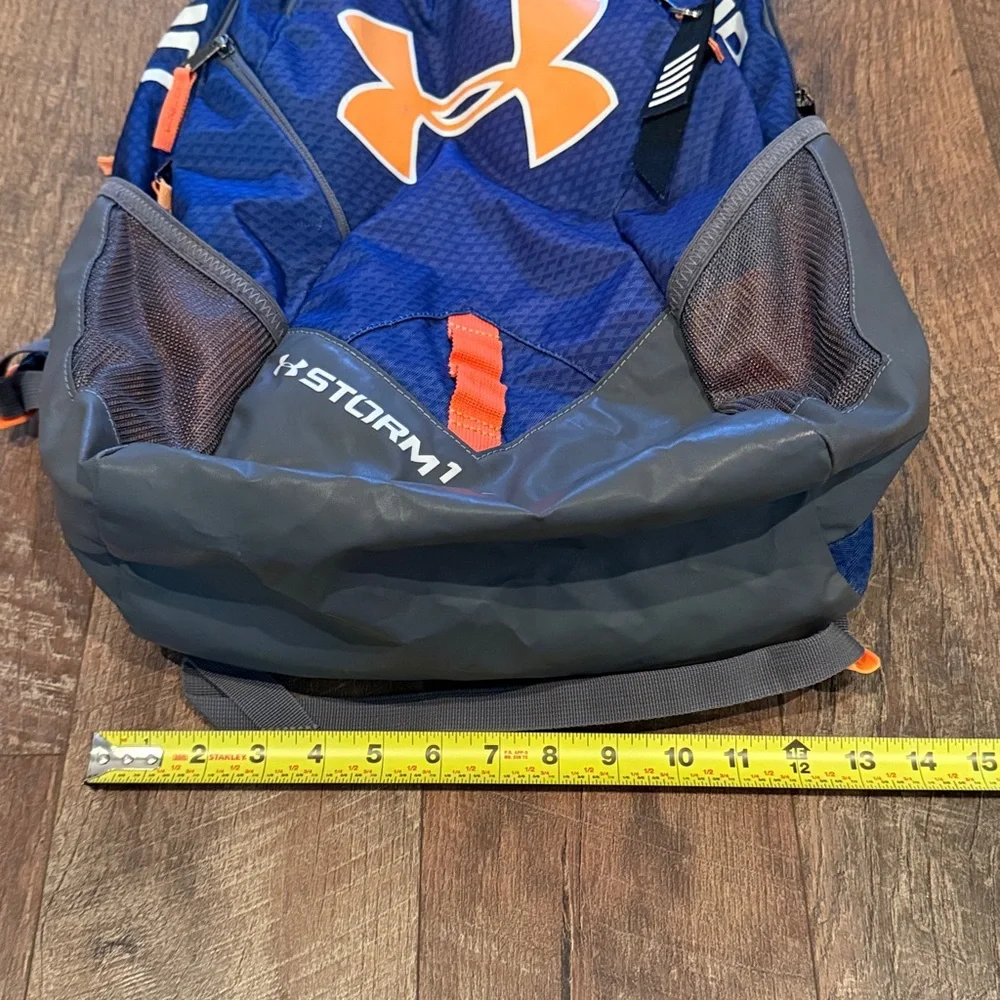 MENS UNDER ARMOUR BACKPACK ORANGE AND BLUE